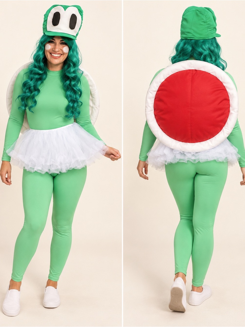 Adult / Woman’s Handmade Yoshi Halloween Costume / Mario Bros / Green / Turtle